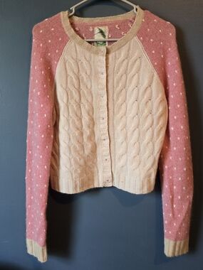 BURNING Torch Cardigan - Pink & Cream